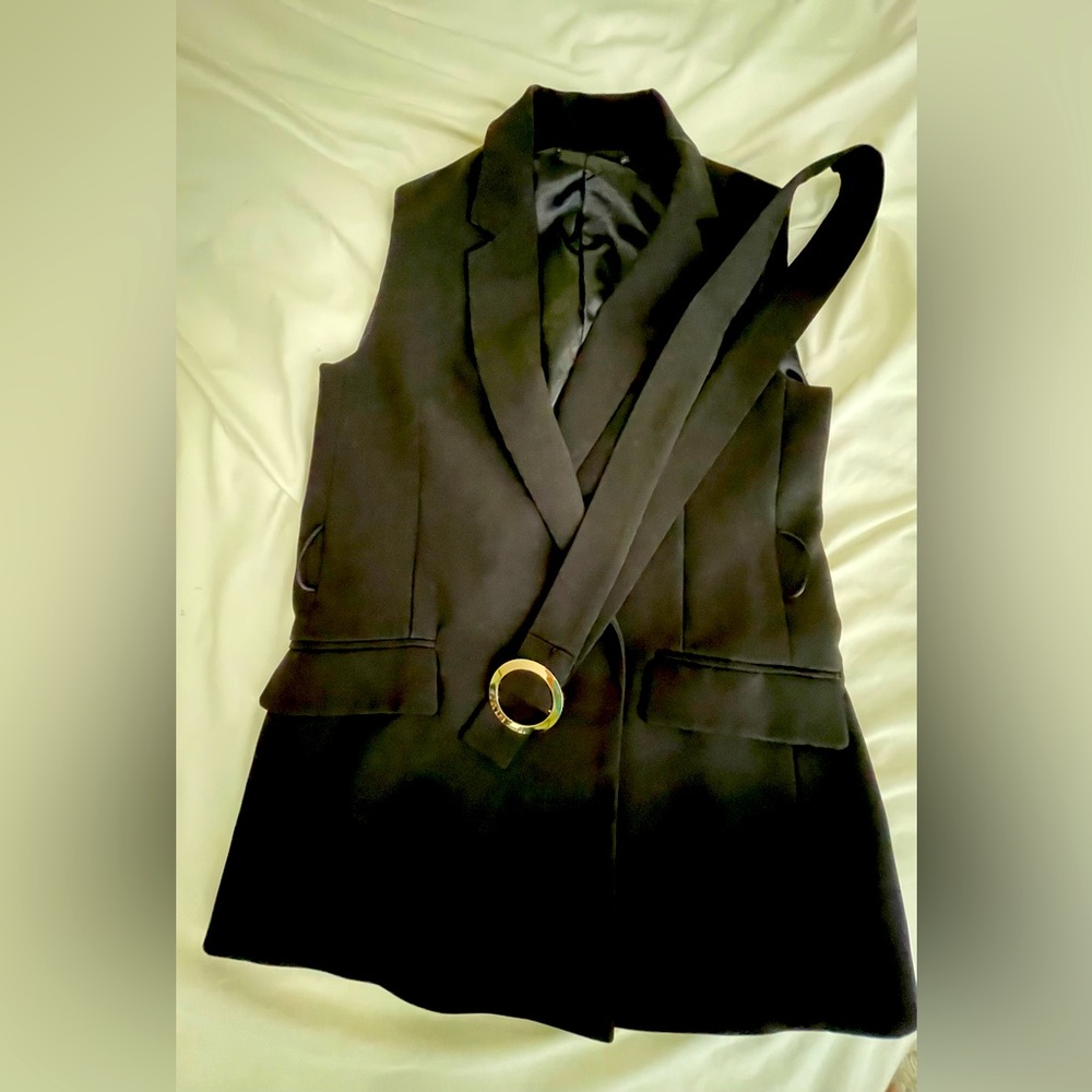 Long Sleeveless Duster Trench Vest (from a boutique store) - Size S